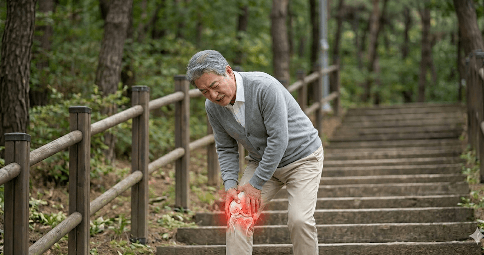 계단 내려오는 노인