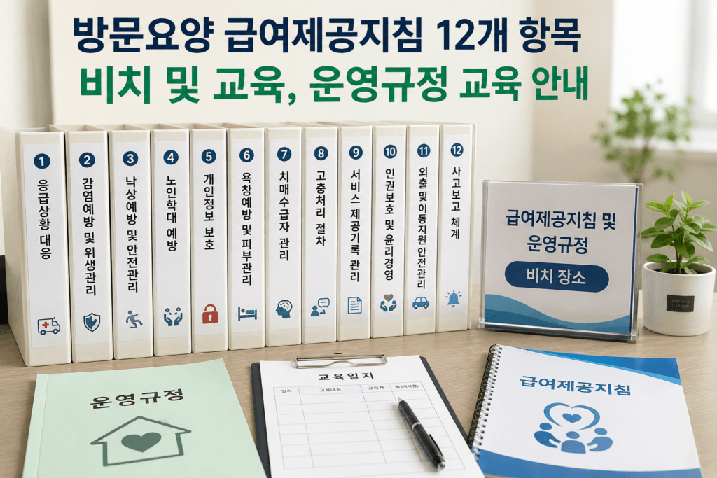 방문요양 급여제공지침 12개 항목, 운영규정 교육 평가지침