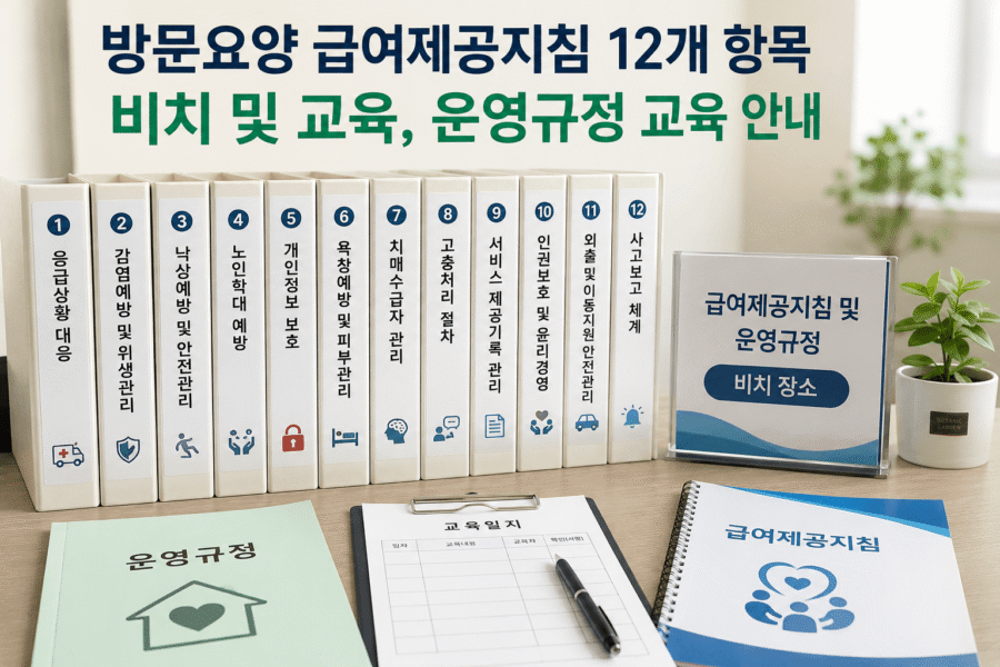 방문요양 급여제공지침 12개 항목, 운영규정 교육 평가지침
