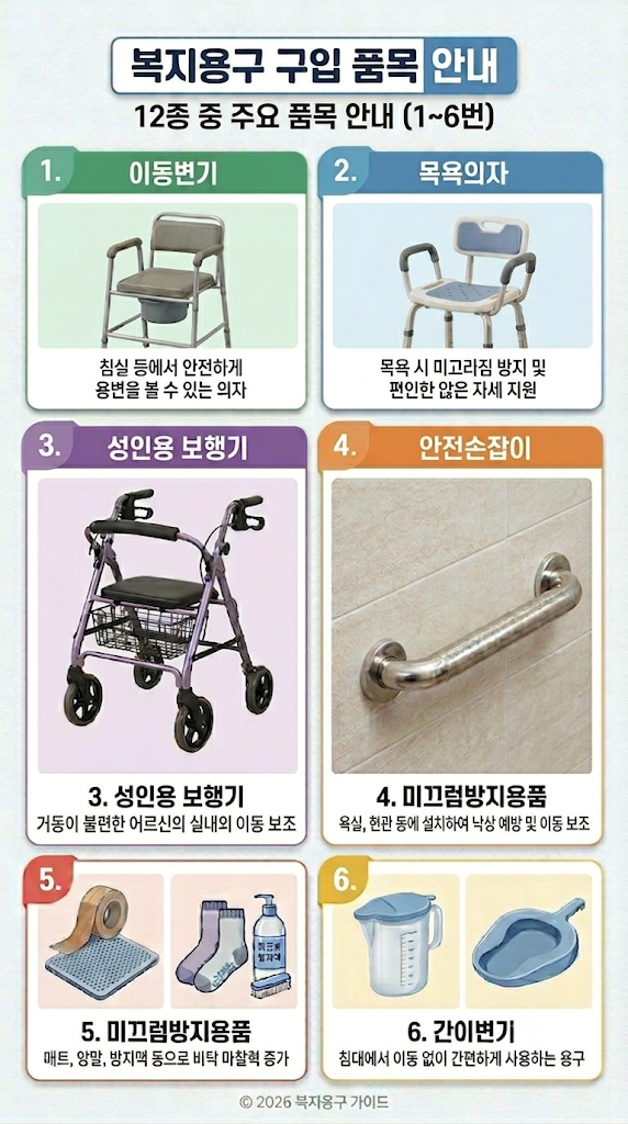 복지용품 구입물품 1~6번