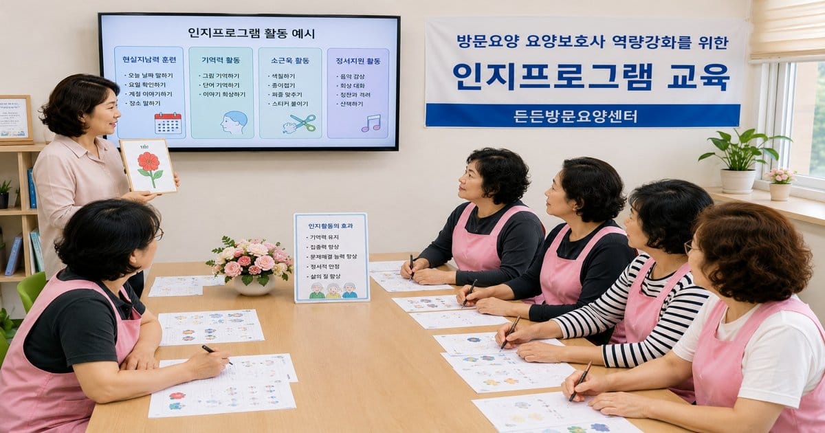 요양보호사 역량강화를 위한 인지프로그램 교육사진