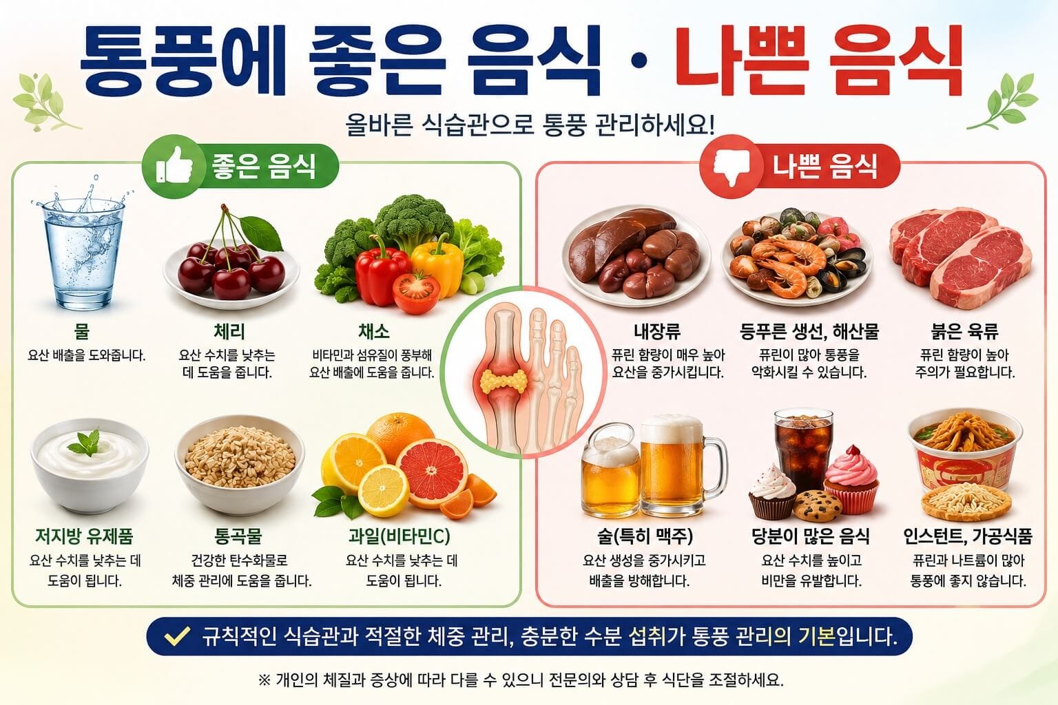 통풍에 좋은 음식
